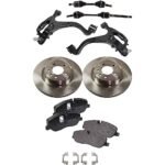 TrueDrive 7-Piece Kit Front, Driver and Passenger Side, Lower Control Arm, 4WD, includes Axle Assembly, Brake Discs, and Brake Pad Set