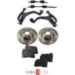 TrueDrive 7-Piece Kit Front, Driver and Passenger Side, Lower Control Arm, 4WD, includes Axle Assembly, Brake Discs, and Brake Pad Set