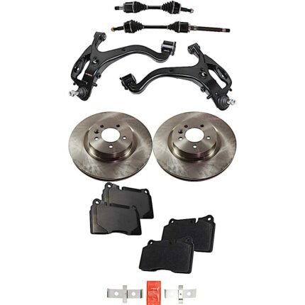 TrueDrive 7-Piece Kit Front, Driver and Passenger Side, Lower Control Arm, 4WD, includes Axle Assembly, Brake Discs, and Brake Pad Set