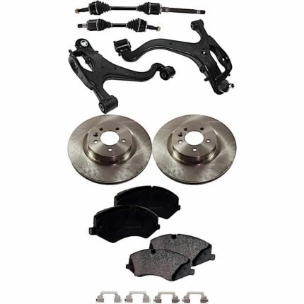 TrueDrive 7-Piece Kit Front, Driver and Passenger Side, Lower Control Arm, 4WD, includes Axle Assembly, Brake Discs, and Brake Pad Set