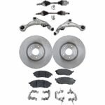 TrueDrive 8-Piece Kit Front, Driver and Passenger Side Axle Assembly with Brake Discs, Brake Pad Set, and Control Arms, AWD