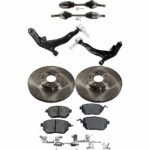 TrueDrive 8-Piece Kit Front, Driver and Passenger Side Axle Assembly with Brake Discs, Brake Pad Set, and Control Arms, AWD