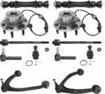 Replacement 12-Piece Kit Front, Driver and Passenger Side, Upper Control Arm Kit, Includes (2) Ball Joint, (2) Control Arm, (2) Sway Bar Link, (4) Tie Rod End, and (2) Wheel Hub