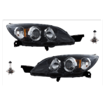 Replacement 4-Piece Kit Halogen Headlights, With bulb(s), Hatchback, Includes (2) Headlight and (2) Headlight Bulb, CAPA Certified