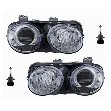 Replacement 4-Piece Kit Halogen Headlights, With bulb(s), Includes (2) Headlight and (2) Headlight Bulb