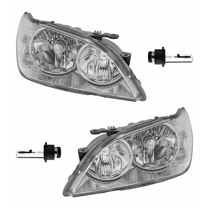 Replacement 4-Piece Kit HID/Xenon Headlights, With bulb(s), Includes (2) Headlight and (2) Headlight Bulb