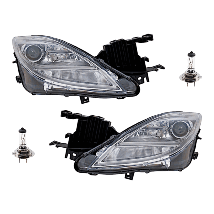Replacement 4-Piece Kit Halogen Headlights, With bulb(s), Includes (2) Headlight and (2) Headlight Bulb, CAPA Certified