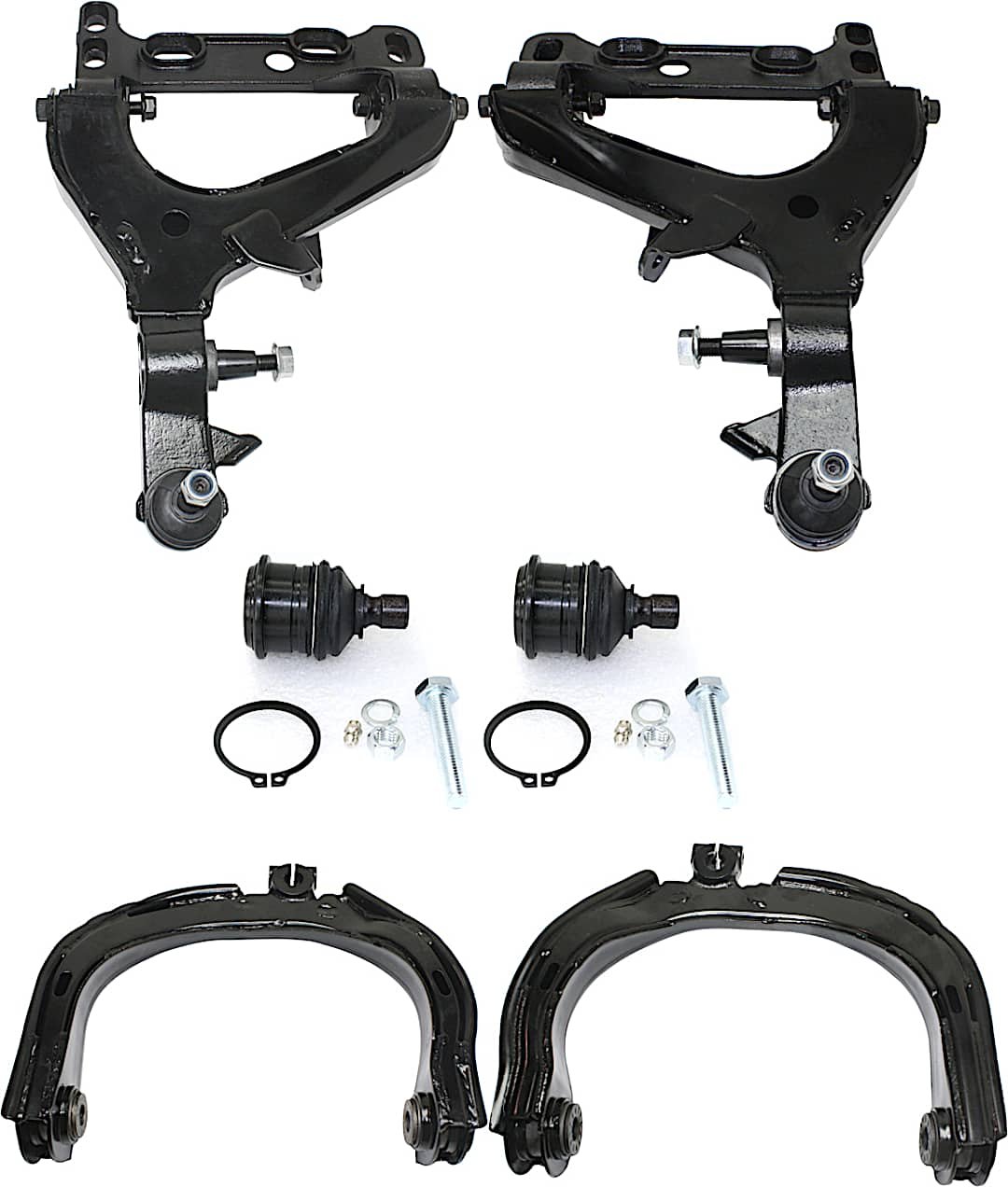 kit-041817-14_1.jpg TrueDrive 6-Piece Kit Front, Driver and Passenger Side, Upper and Lower Control Arm Kit, Includes (2) Ball Joint and (4) Control Arm - Image 1