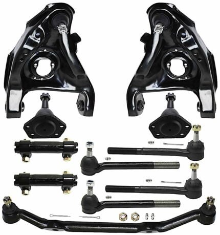 TrueDrive 11-Piece Kit Front, Driver and Passenger Side, Lower Control Arm Kit, Includes (2) Ball Joint, (1) Center Link, (2) Control Arm, (2) Tie Rod Adjusting Sleeve, and (4) Tie Rod End