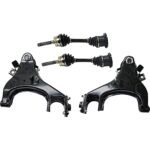 TrueDrive 8-Piece Kit Front, Driver and Passenger Side Axle Assembly, 4WD, Includes (2) Axle Assembly, (2) Brake Disc, (1) Brake Pad Set, and (2) Control Arm