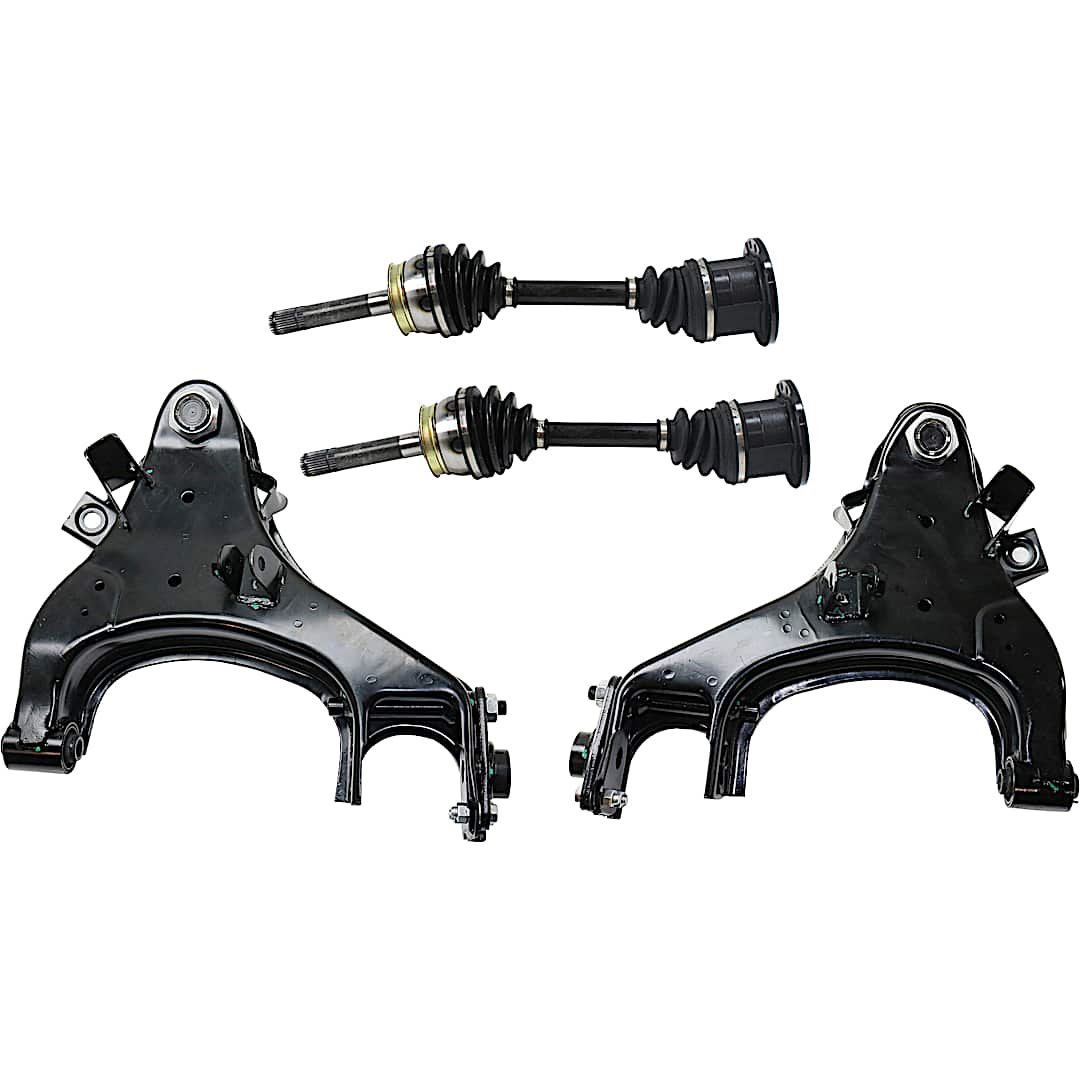 kit-042122-040_1.jpg TrueDrive 8-Piece Kit Front, Driver and Passenger Side Axle Assembly, 4WD, Includes (2) Axle Assembly, (2) Brake Disc, (1) Brake Pad Set, and (2) Control Arm - Image 1