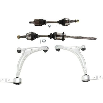 TrueDrive 8-Piece Kit Front, Driver and Passenger Side Axle Assembly, FWD, Automatic Transmission, includes Brake Discs, Brake Pad Sets, and Control Arms
