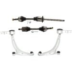 TrueDrive 8-Piece Kit Front, Driver and Passenger Side Axle Assembly, FWD, Automatic Transmission, includes Brake Discs, Brake Pad Sets, and Control Arms
