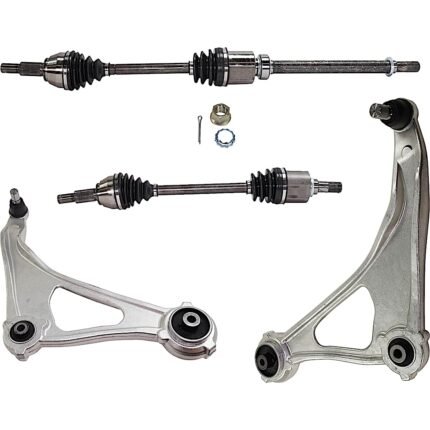 TrueDrive 7-Piece Kit Front, Driver and Passenger Side, Lower Control Arm, Sedan, includes Axle Assembly, Brake Discs, and Brake Pad Set