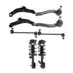 TrueDrive 8-Piece Kit Front, Driver and Passenger Side, Lower Control Arm with Loaded Struts, Sway Bar Links, and Tie Rod Ends