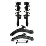 TrueDrive 6-Piece Kit Front, Driver and Passenger Side, Lower Control Arms with Loaded Strut, and Sway Bar Links, with Greaseable Socket Design To Reduce Corrosion and Wear