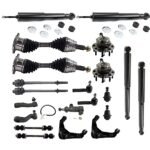 TrueDrive 21-Piece Kit Front, Driver and Passenger Side Control Arms, 4WD, with Axle Assy., Ball Joints, Idler Arm, Idler Arm Bracket, Pitman Arm, Shock Absorbers, Sway Bar Links, Tie Rod Ends, and Wheel Hubs