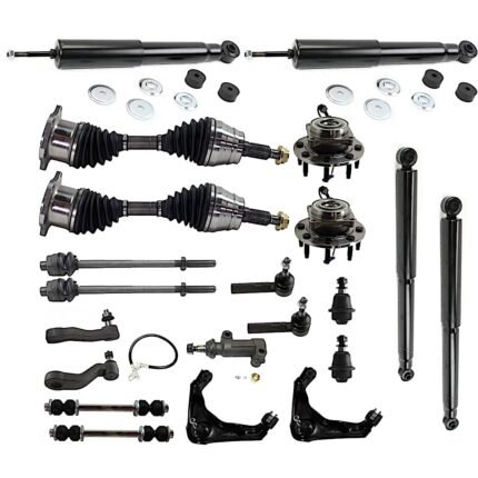 TrueDrive 21-Piece Kit Front, Driver and Passenger Side Control Arms, 4WD, with Axle Assy., Ball Joints, Idler Arm, Idler Arm Bracket, Pitman Arm, Shock Absorbers, Sway Bar Links, Tie Rod Ends, and Wheel Hubs