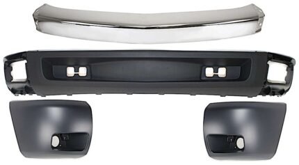 Replacement 4-Piece Kit, Front Bumper, Chrome, Includes (1) Bumper, (2) Bumper End, and (1) Valance