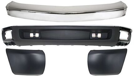 Replacement 4-Piece Kit, Front Bumper, Chrome, Includes (1) Bumper, (2) Bumper End, and (1) Valance