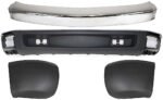 Replacement 4-Piece Kit, Front Bumper, Chrome, Includes (1) Bumper, (2) Bumper End, and (1) Valance