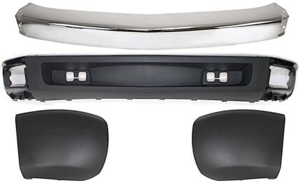 Replacement 4-Piece Kit, Front Bumper, Chrome, Includes (1) Bumper, (2) Bumper End, and (1) Valance