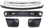 Replacement 5-Piece Kit, Front Bumper, Chrome, Includes (1) Bumper, (2) Bumper End, and (2) Valance
