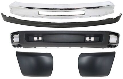 Replacement 5-Piece Kit, Front Bumper, Chrome, Includes (1) Bumper, (2) Bumper End, and (2) Valance
