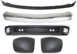 Replacement 5-Piece Kit, Front Bumper, Chrome, Includes (1) Bumper, (2) Bumper End, and (2) Valance
