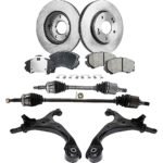 TrueDrive 8-Piece Kit Front, Driver and Passenger Side Axle Assembly, Automatic Transmission, With Electronic Stability Control, Wheel Drive, Includes Brake Discs, Brake Pad Sets, and Control Arms