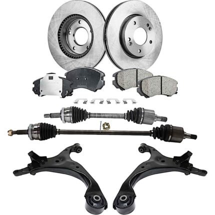 TrueDrive 8-Piece Kit Front, Driver and Passenger Side Axle Assembly, Automatic Transmission, With Electronic Stability Control, Wheel Drive, Includes Brake Discs, Brake Pad Sets, and Control Arms