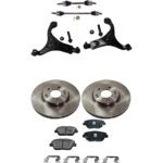 TrueDrive 8-Piece Kit Front, Driver and Passenger Side Axle Assemblies with Brake Discs, Brake Pad Set, and Control Arms, VIN C (8th Digit), Naturally Aspirated, FWD, Automatic Transmission