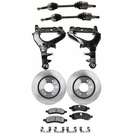 TrueDrive 7-Piece Kit Front, Driver and Passenger Side, Lower Control Arm with Axle Assemblies, Brake Discs, and Brake Pad Set
