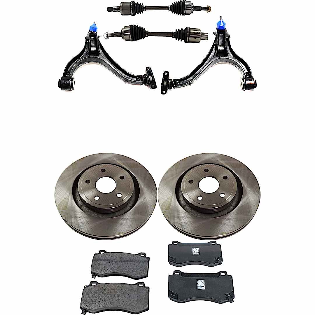 kit-050222-087_1.jpg TrueDrive 7-Piece Kit Front, Driver and Passenger Side, Lower Control Arm, For Models With Limited Slip Differential, includes Axle Assembly, Brake Discs, and Brake Pad Set - Image 1