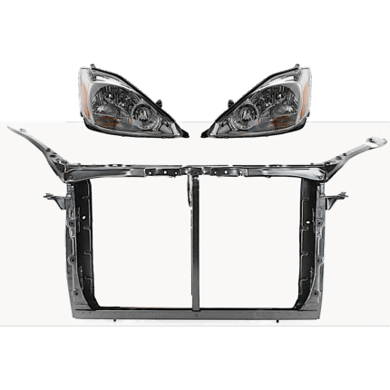 JC Whitney 3-Piece Kit Radiator Support Assembly, 3.3L, 6Cyl Includes (2) Headlight and (1) Radiator Support