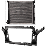 JC Whitney 2-Piece Kit Radiator Support Assembly, 1.6L, 4Cyl Includes (1) Radiator and (1) Radiator Support