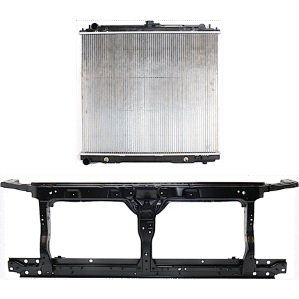 JC Whitney 2-Piece Kit Radiator Support Assembly, 2.5L, 4Cyl Includes (1) Radiator and (1) Radiator Support
