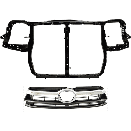 JC Whitney 2-Piece Kit Radiator Support Assembly Includes (1) Grille Assembly and (1) Radiator Support