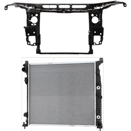 JC Whitney 2-Piece Kit Radiator Support Assembly Includes (1) Radiator and (1) Radiator Support