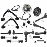 TrueDrive 16-Piece Kit Front, Driver and Passenger Side, Upper Control Arm Kit with Ball Joints, Idler Arm, Pitman Arm, Sway Bar Links, Tie Rod Adjusting Sleeves, Tie Rod Ends, and Wheel Hubs, 4WD