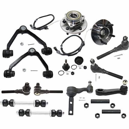 TrueDrive 16-Piece Kit Front, Driver and Passenger Side, Upper Control Arm Kit with Ball Joints, Idler Arm, Pitman Arm, Sway Bar Links, Tie Rod Adjusting Sleeves, Tie Rod Ends, and Wheel Hubs, 4WD