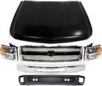 Replacement 6-Piece Kit, Grille Chrome, Includes (1) Bumper, (1) Grille, (2) Headlight, (1) Hood, and (1) Valance
