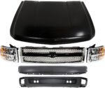 Replacement 6-Piece Kit, Grille Chrome, Includes (1) Bumper, (1) Grille, (2) Headlight, (1) Hood, and (1) Valance