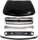 Replacement 5-Piece Kit, Grille Chrome, Includes (1) Bumper, (1) Grille, (1) Hood, and (2) Valance
