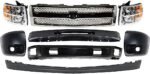 Replacement 8-Piece Kit, Grille Chrome, Includes (1) Bumper, (2) Bumper End, (1) Grille, (2) Headlight, and (2) Valance