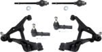 TrueDrive 6-Piece Kit Front, Driver and Passenger Side, Lower Control Arm, includes (2) Control Arm and (4) Tie Rod End