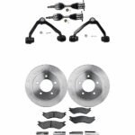 TrueDrive 8-Piece Kit Front, Driver and Passenger Side Axle Assembly - New, Includes (2) Axle Assembly, (2) Brake Disc, (1) Brake Pad Set, and (2) Control Arm