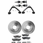 TrueDrive 8-Piece Kit Front, Driver and Passenger Side Axle Assembly - New, Includes (2) Axle Assembly, (2) Brake Disc, (1) Brake Pad Set, and (2) Control Arm