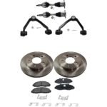 TrueDrive 8-Piece Kit Front Axle Assembly with Brake Discs, Brake Pad Set, and Control Arms, Four Wheel Drive
