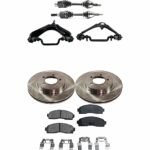 TrueDrive 8-Piece Kit Front Axle Assembly with Brake Discs, Brake Pad Set, and Control Arms